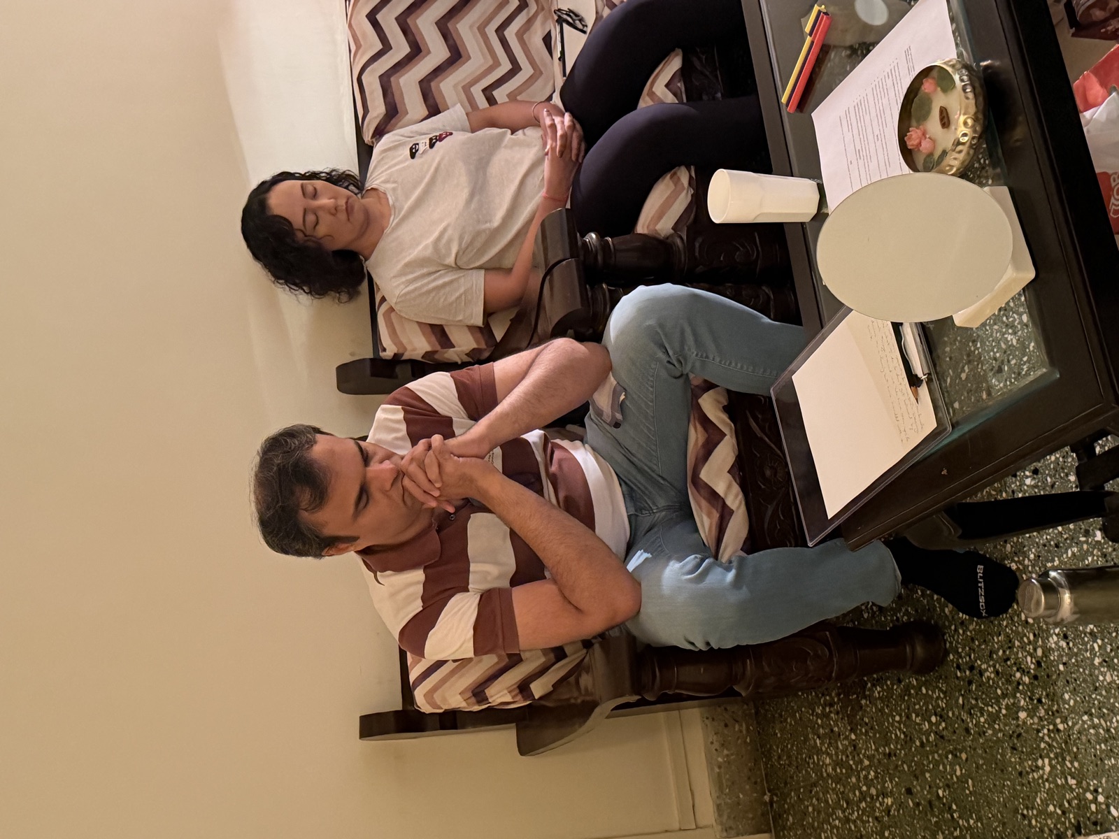 Two participants in reflective silence during a workshop